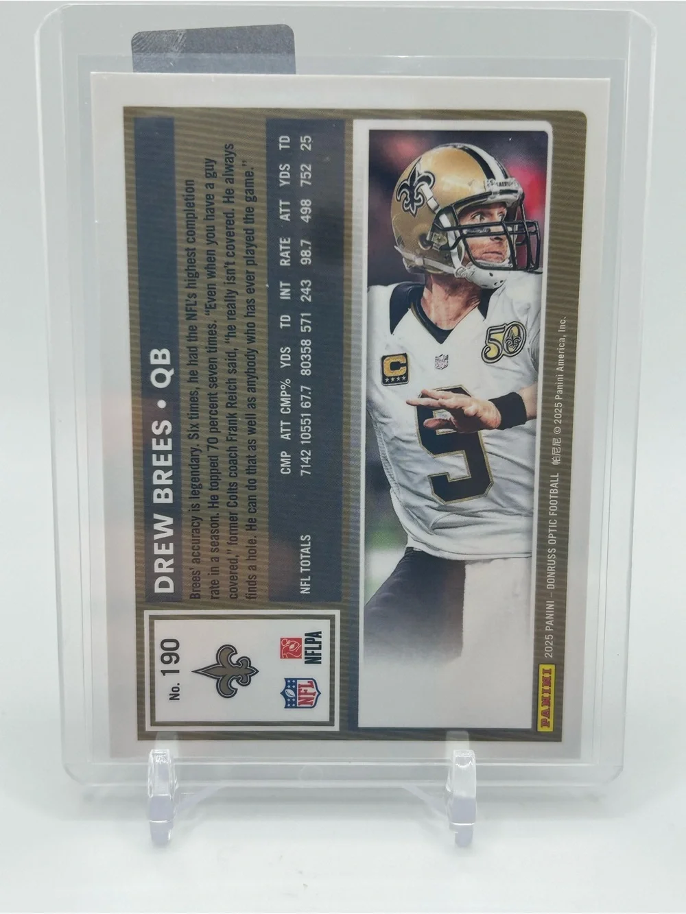 Drew Brees New Orleans Saints Football Trading Card 🏈